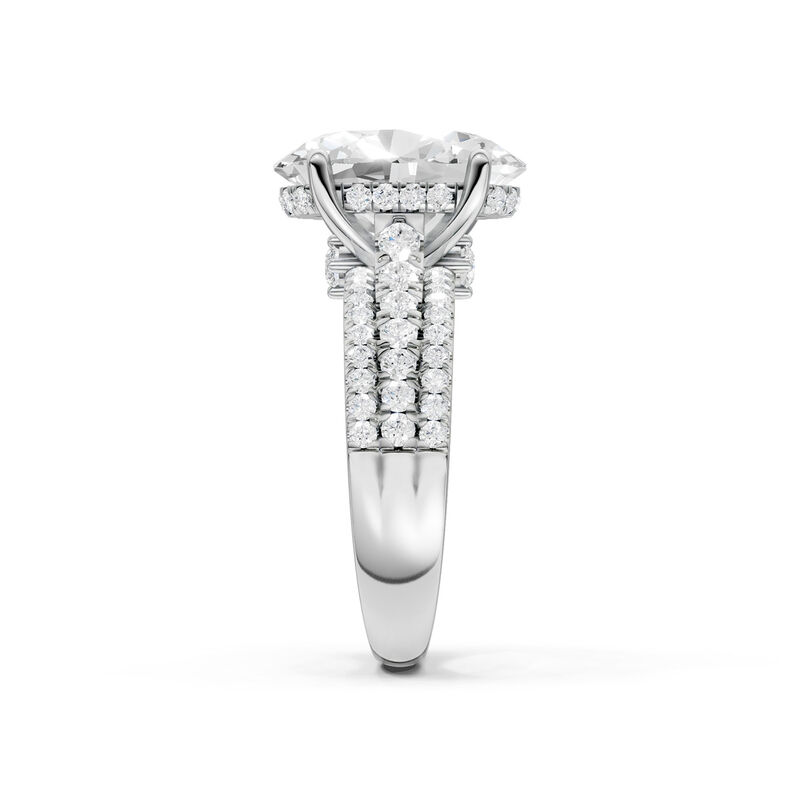 Oval Lab Grown 4.75ctw. Diamond With Brilliant-Cut Multi-Row Engagement Ring in 14k White Gold image number null